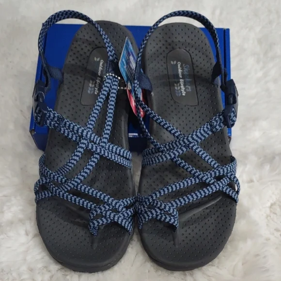 Skechers Blue Strappy Sandals, Size 10 - Picture 16 of 17